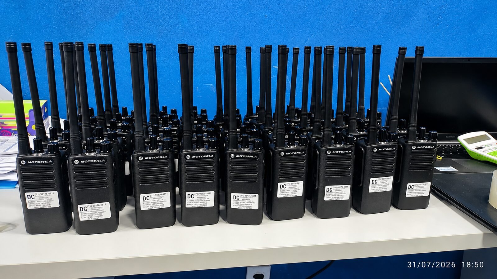 Rádios comunicadores DC Telecomunicação prontos para uso